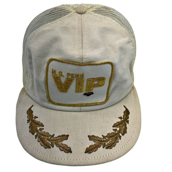 H O Penn VIP Hat CAT Caterpillar White Gold Scrambled Eggs Snapback Cap - Picture 1 of 6